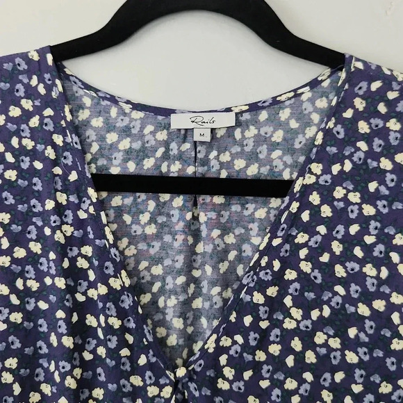 Rails Jade Ditsy Floral Midi Tie Waist Long Sleeve Dress sz Medium - Picture 7 of 12